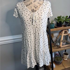 American Eagle Outfitters White Ruffled Tie Front Sundress